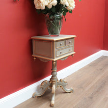 Load image into Gallery viewer, x SOLD Vintage Lamp Table, 3 Drawer Mahogany Sewing Table, Bedside Pedestal Wine Table B10672