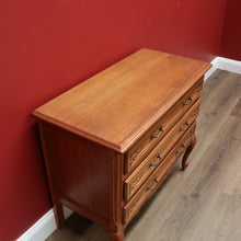 Load image into Gallery viewer, x SOLD Vintage French Chest of Drawers, Oak and Brass Handle Hall Cabinet Lamp Cupboard B10198