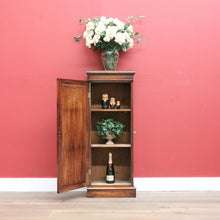 Load image into Gallery viewer, x SOLD Antique English Pedestal Cabinet, Flame Mahogany China Cabinet Hall Cupboard B10743
