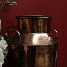 Load image into Gallery viewer, x SOLD Vintage Copper Milk Can and Lid, Umbrella Holder, Stamped WBG 420. Door Stop B10757
