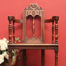 Load image into Gallery viewer, X Sold Antique French Arm Chair, Gothic Church Chair in Walnut, Religious Library Chair B10849