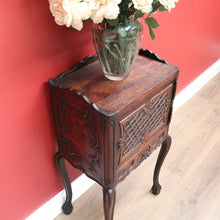 Load image into Gallery viewer, x SOLD Antique French Bedside Table, French Oak Lamp Side Table or Cabinet with Drawer B10797