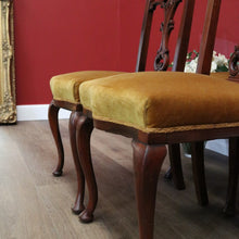 Load image into Gallery viewer, x SOLD Set of 4 Antique English Dining Chairs, 4 Mahogany Kitchen Chairs, Hall Chairs B10681
