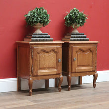 Load image into Gallery viewer, x SOLD Pair of Vintage French Bedside Tables, Lamp, Side Tables with French Scroll Feet B10949