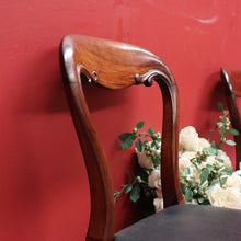 Load image into Gallery viewer, x SOLD Pair of Antique English Hall Chairs, Library or Bedroom Chairs, Mahogany Leather B11120