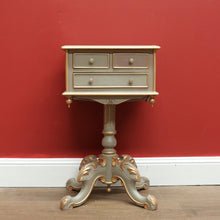 Load image into Gallery viewer, x SOLD Vintage Lamp Table, 3 Drawer Mahogany Sewing Table, Bedside Pedestal Wine Table B10672