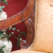 Load image into Gallery viewer, x SOLD Antique English Grandfather Chair, Walnut and Fabric Button Backed Armchair Seat B10991
