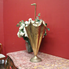 Load image into Gallery viewer, x SOLD Vintage French Brass Umbrella Holder, Umbrella Shaped Umbrella Stand B11212