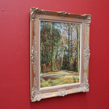 Load image into Gallery viewer, x SOLD Antique Oil on Canvas, Signed Van Lens Bottom Right, Forest Scene, Framed Oil. B11220