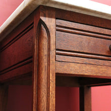 Load image into Gallery viewer, x SOLD Antique Bedside Tables, French Oak and Marble Lamp Table, Side Tables, Bedsides B10880