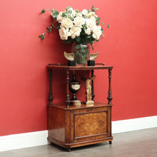 Load image into Gallery viewer, x SOLD Antique English Music Canterbury, Burr Walnut Inlay Lamp Cabinet, File Cupboard. B10053