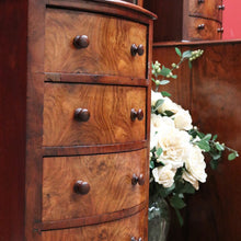 Load image into Gallery viewer, x SOLD Antique English Dressing Table Burr Walnut Cheval Mirror, Drawers Dressing Table B10742