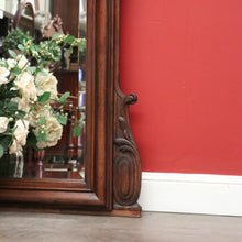 Load image into Gallery viewer, x SOLD Antique French Oak Mirror, Overmantle Mirror, Bevelled Edge Hall Mirror B10086