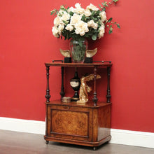 Load image into Gallery viewer, x SOLD Antique English Music Canterbury, Burr Walnut Inlay Lamp Cabinet, File Cupboard. B10053