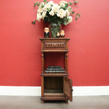 Load image into Gallery viewer, x SOLD Antique French Bedside Table, Oak Lamp Table Bed Side Cabinet Hall Cupboard. B10406