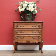 Load image into Gallery viewer, Vintage French Chest of Drawers, Three drawer French Bedside Cabinet, Hall Chest B10884