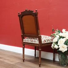 Load image into Gallery viewer, x SOLD Antique French Chair, Hall bedroom Chair, Walnut & Gilt Frame Rust Amber Flowers B11189