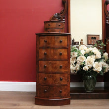 Load image into Gallery viewer, x SOLD Antique English Dressing Table Burr Walnut Cheval Mirror, Drawers Dressing Table B10742