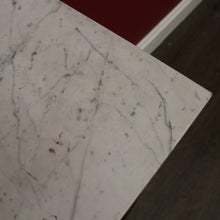 Load image into Gallery viewer, x SOLD Antique Bedside Table, French Oak and Marble Lamp Table with Tunbridge Ware B10451
