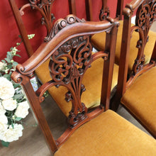 Load image into Gallery viewer, x SOLD Set of 4 Antique English Dining Chairs, 4 Mahogany Kitchen Chairs, Hall Chairs B10681