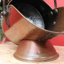 Load image into Gallery viewer, x SOLD Antique French Copper Bucket, Coal Scuttle, Magazine Holder, Kindling Firewood B10552
