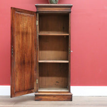 Load image into Gallery viewer, x SOLD Antique English Pedestal Cabinet, Flame Mahogany China Cabinet Hall Cupboard B10743
