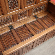 Load image into Gallery viewer, x SOLD Antique French Hall Seat, French Carved Oak Blanket Box, Seat Chair Bench Settle. B10527