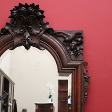 Load image into Gallery viewer, x SOLD Antique French Oak Mirror, Overmantle Mirror, Bevelled Edge Hall Mirror B10086