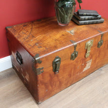 Load image into Gallery viewer, x SOLD Antique English Camphor Box, Marriage Chest, Coffee Table, Toy or Blanket Box B10977