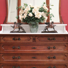 Load image into Gallery viewer, x SOLD Antique French Chest of Drawers with Marble Top below Mirror Dressing Table B10873