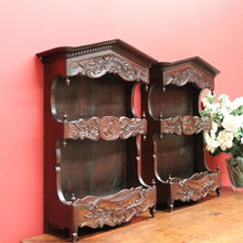 Load image into Gallery viewer, x SOLD Pair of French Antique Walnut Wall Bench Open Front Cabinet or Bookcase Storage B10721
