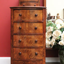 Load image into Gallery viewer, x SOLD Antique English Dressing Table Burr Walnut Cheval Mirror, Drawers Dressing Table B10742