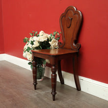 Load image into Gallery viewer, x SOLD Antique English Walnut Church Chair, Hall Chair Gothic Chair with Shield to Back. B10396