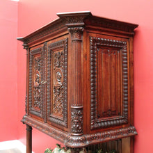 Load image into Gallery viewer, Antique French 19th Century Oak Gothic Revival, Sacrament Church Court Cabinet B10697