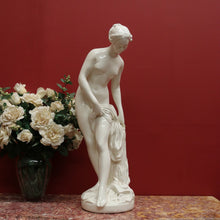 Load image into Gallery viewer, x SOLD Antique French Glazed Plaster Statue 'The Bather' Falconet Style Maiden Statue B11172