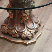 Load image into Gallery viewer, x SOLD Italian Florentine-style Coffee Table, Gilt Timber Pedestal Base with a Glass Top B10104