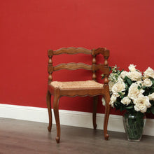 Load image into Gallery viewer, x SOLD Antique French Corner Chair French Oak and Rush Seat Conversation Armchair Chair. B9832