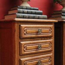 Load image into Gallery viewer, x SOLD Pair of French Oak Bedside Tables, 5 Drawer Lamp Table, Hall or Side Table B10655