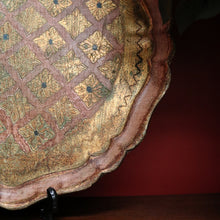 Load image into Gallery viewer, x SOLD Vintage Italian Serving Tray Dish in Pale Rose, Green and Gold. B10130