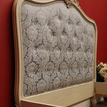 Load image into Gallery viewer, x SOLD Antique French Painted Double Bed, Padded Buttoned Headboard and Foot Bed B10764
