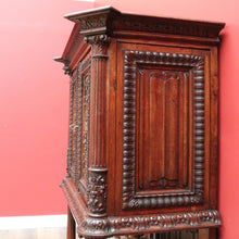 Load image into Gallery viewer, Antique French 19th Century Oak Gothic Revival, Sacrament Church Court Cabinet B10697