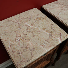 Load image into Gallery viewer, x SOLD Antique French Bedside Tables, Pair of Lamp Side Table, Cabinets with Marble Top B10299