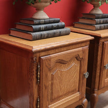 Load image into Gallery viewer, x SOLD Pair of Vintage French Bedside Tables, Lamp, Side Tables with French Scroll Feet B10949