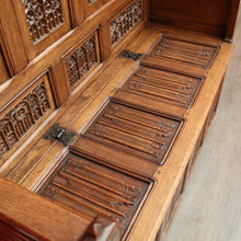 Load image into Gallery viewer, x SOLD Antique French Hall Seat, French Carved Oak Blanket Box, Seat Chair Bench Settle. B10527