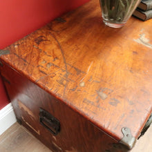 Load image into Gallery viewer, x SOLD Antique English Camphor Box, Marriage Chest, Coffee Table, Toy or Blanket Box B10977