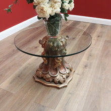 Load image into Gallery viewer, x SOLD Italian Florentine-style Coffee Table, Gilt Timber Pedestal Base with a Glass Top B10104