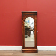 Load image into Gallery viewer, x SOLD Antique English Pedestal Cabinet, Flame Mahogany China Cabinet Hall Cupboard B10743
