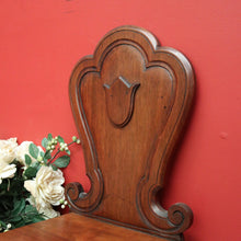 Load image into Gallery viewer, x SOLD Antique English Walnut Church Chair, Hall Chair Gothic Chair with Shield to Back. B10396