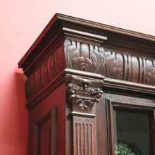 Load image into Gallery viewer, x SOLD Antique Dutch Bookcase, Oak and Glass Door Bookcase, China Display Cabinet B11068