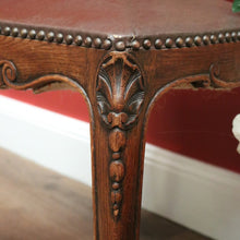 Load image into Gallery viewer, x SOLD Pair of Antique French Hall Chairs, Leather, Oak and Brass Stud Office Chairs B10429